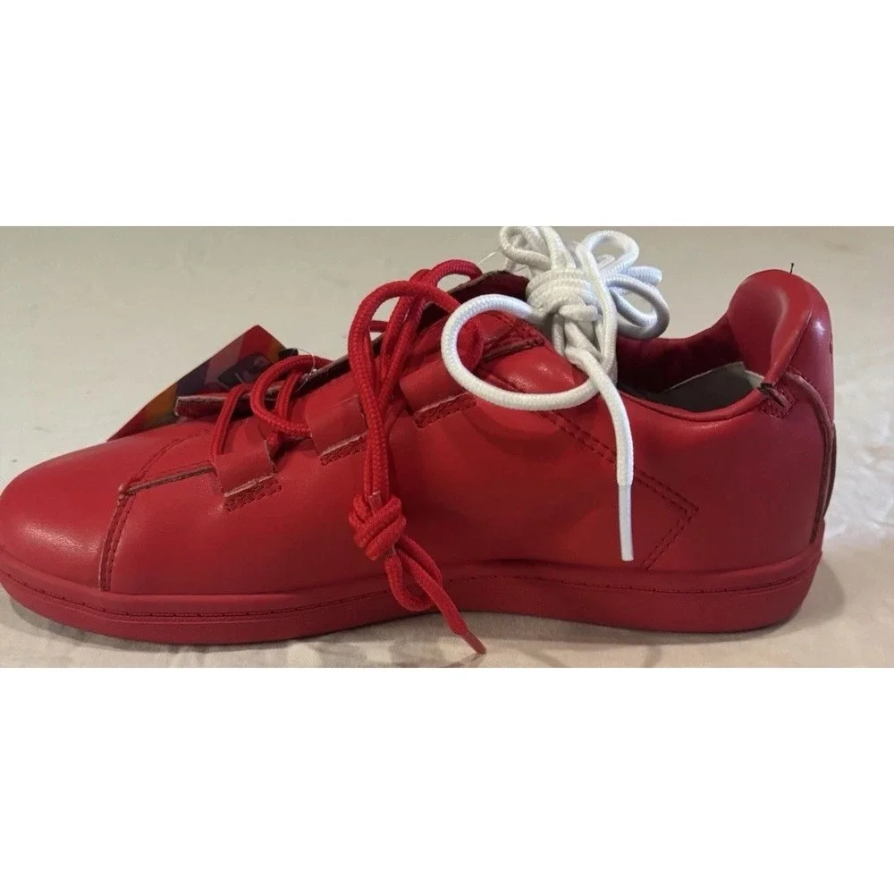 NWT Goats 454W Red Leather Sneakers W/ NatureTex 100% Sustainable W 2 Laces 8.5